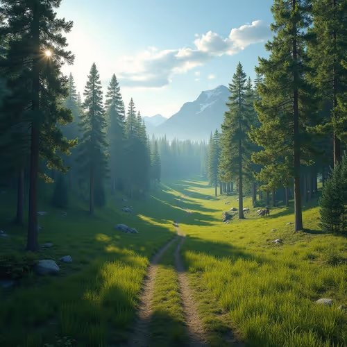 A serene mountain landscape