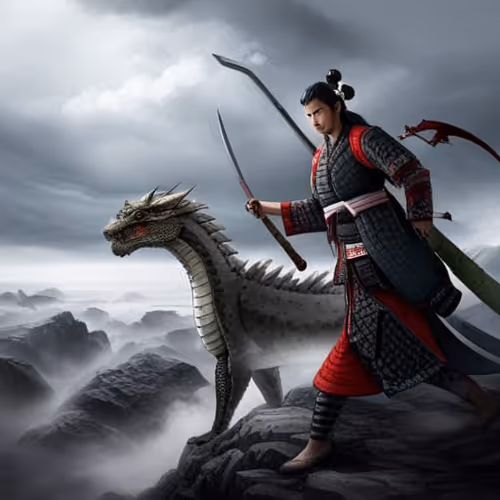 Samurai with a dragon