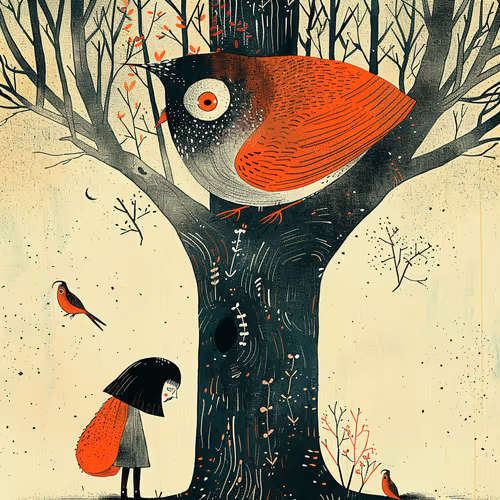 Girl and bird