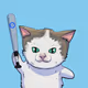 Tang Cat with "Base"ball Bat