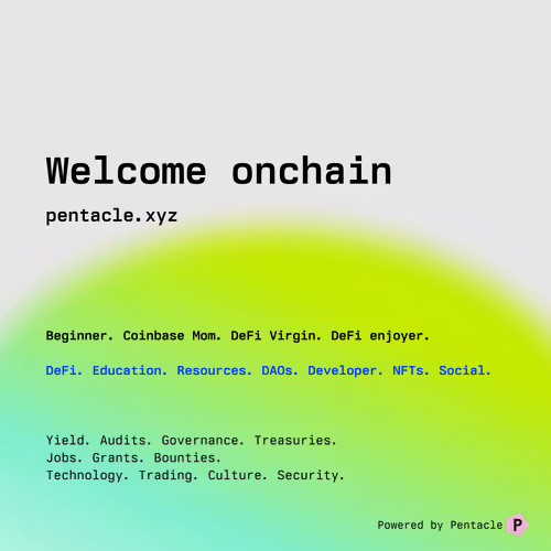 welcome onchain – pentacle in a frame
