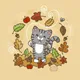happy cat welcomes autumn