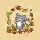happy cat welcomes autumn