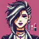 pixelated femala