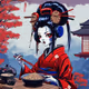 Geisha Cyborg Gal eat SOBA