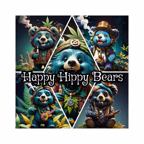 Happy hippy bears