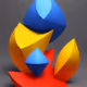 "Abstract 3D pixel."