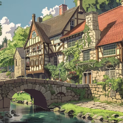 England library & Stone bridge