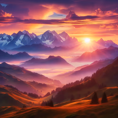 a serene mountain landscape