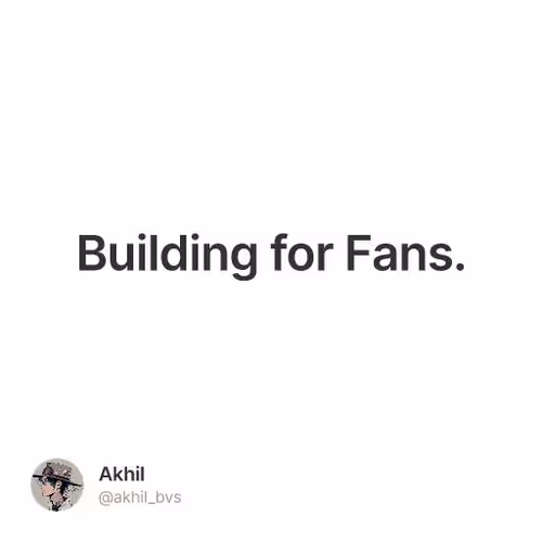 Building for Fans.