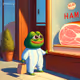 Tiny Pepe Jr at the Ham Shop