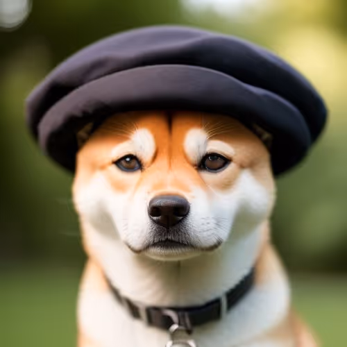 SHIBA WITH HAT