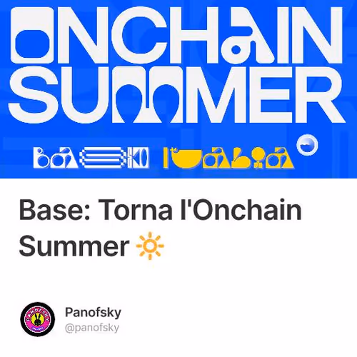 Base:  Torna l'Onchain Summer 🔆