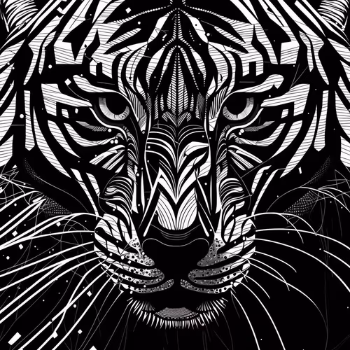 Stylized tiger for base