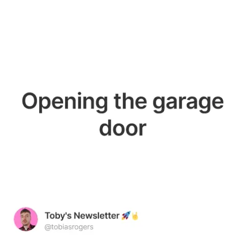 Opening the garage door