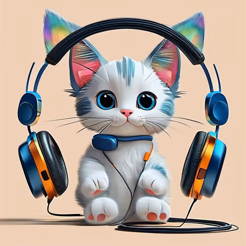 cat in headphones#2