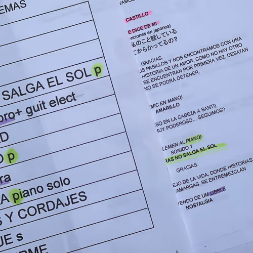 SETLIST SHOW + SPEECH REHEARSAL [4 PAGES]