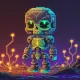 Neon Skeleton Pixel Code : D