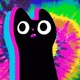 Surprised Cat In Neon Space