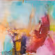 ABSTRACT PAINTINGS ON BASE
