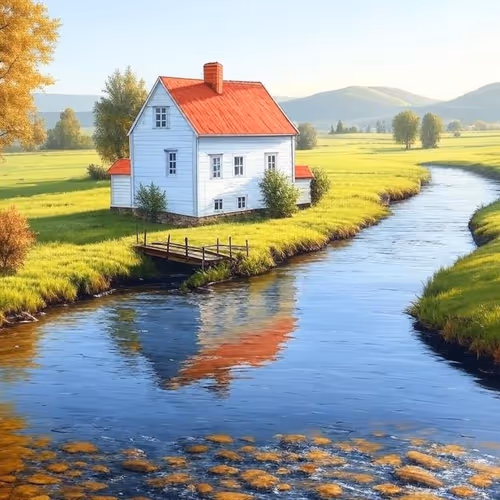 House in lake