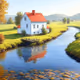 House in lake