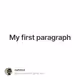 My first paragraph