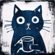Whimsical Navy Blue Cat