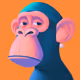 ape with a pearl earring