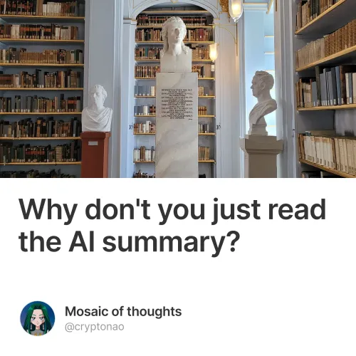 Why don't you just read the AI summary?
