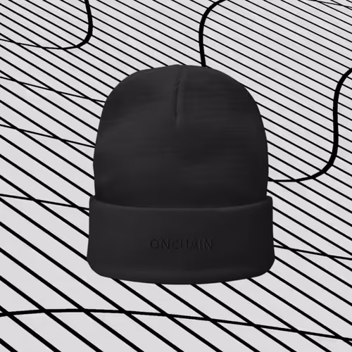 onchain hat - black on beanie