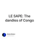 LE SAPE: The dandies of Congo
