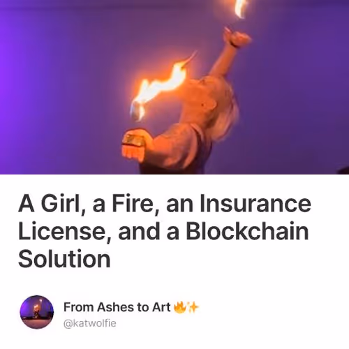 A Girl, a Fire, an Insurance License, and a Blockchain Solution