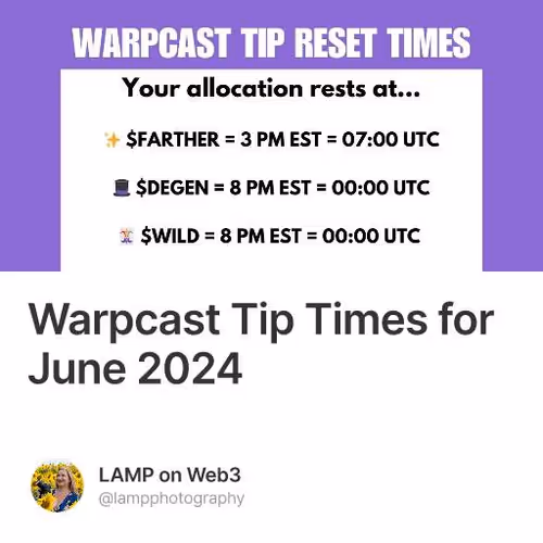 Warpcast Tip Times for June 2024