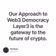 Our Approach to Web3 Democracy Layer3 is the gateway to the future of crypto.