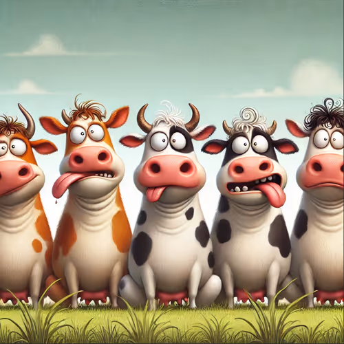 Five Moo-tastic Cows Having a Laugh