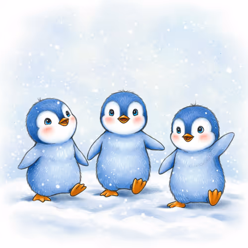 Blue Penguins -Snowing-