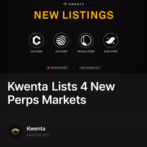 Kwenta Lists 4 New Perps Markets