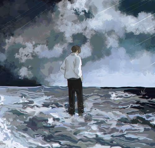 picture of a guy on the shore