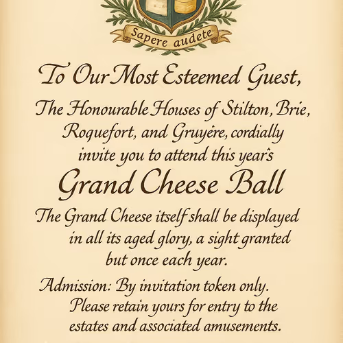 Grand Cheese Ball Invitation