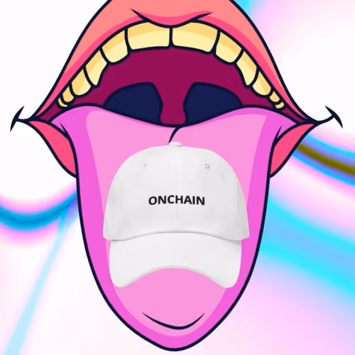 onchain hat - black on white