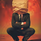 Man With Paper Bag Head