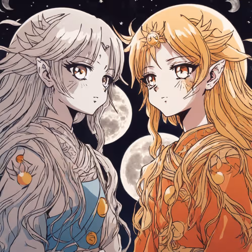 The sun and the moon