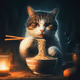 Cat Eating Ramen GENESIS