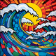 The roaring waves of the tide