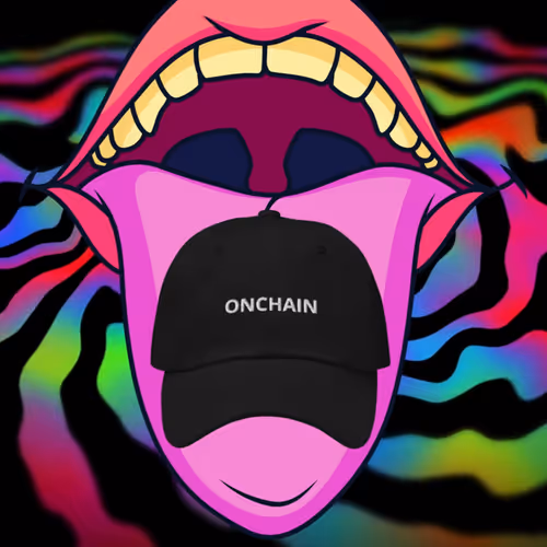 onchain hat - white on black