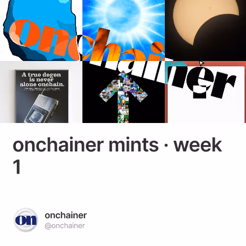 onchainer mints · week 1