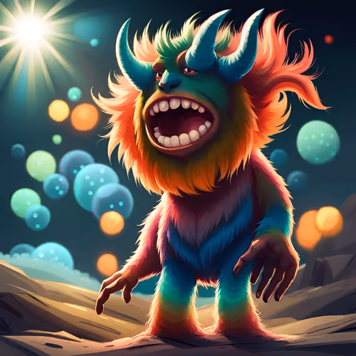 Fluffy rainbow monster #13