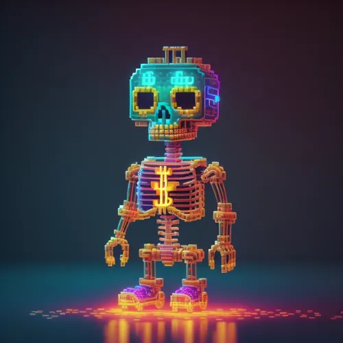 Neon Skeleton Pixel Code : 1
