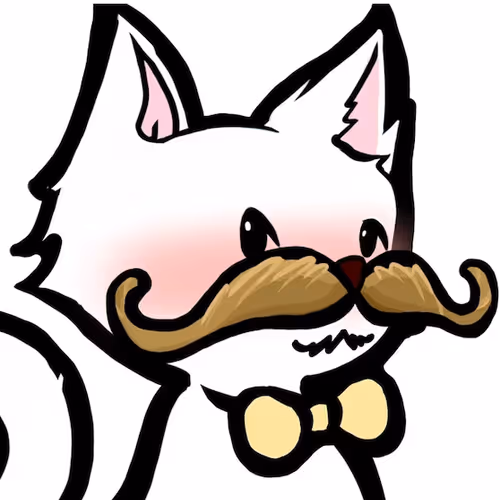 Funny cat with mustache